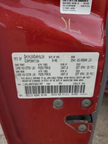 1J4GL48K57W521767 - 2007 JEEP LIBERTY SPORT 红色 照片 13