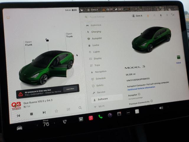 5YJ3E1EA3PF686133 - 2023 TESLA MODEL 3 Boz foto 9