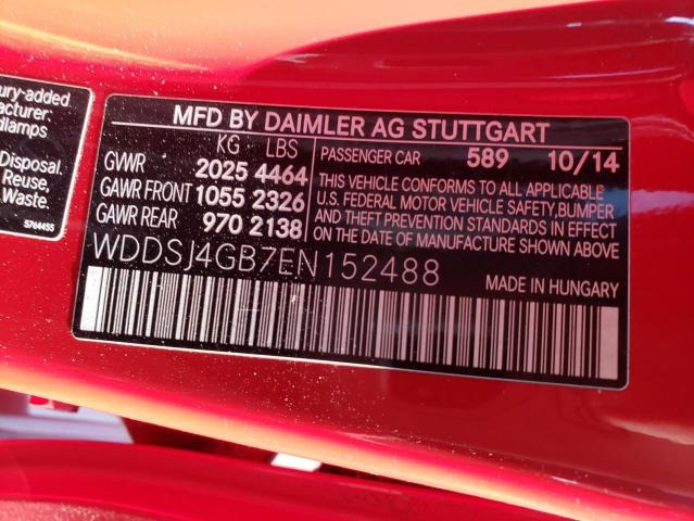 WDDSJ4GB7EN152488 - 2014 MERCEDES-BENZ CLA 250 4MATIC RED photo 12