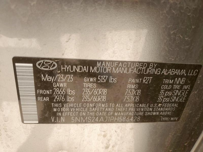 5NMS24AJ1PH586428 - 2023 HYUNDAI SANTA FE SEL 银色 照片 13