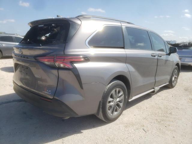 5TDBRKEC7MS055464 - 2021 TOYOTA SIENNA LE CHARCOAL photo 3