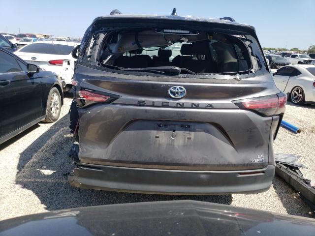 5TDBRKEC7MS055464 - 2021 TOYOTA SIENNA LE CHARCOAL photo 6