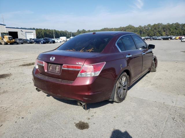 1HGCP3F85BA019777 - 2011 HONDA ACCORD EXL BURGUNDY photo 4