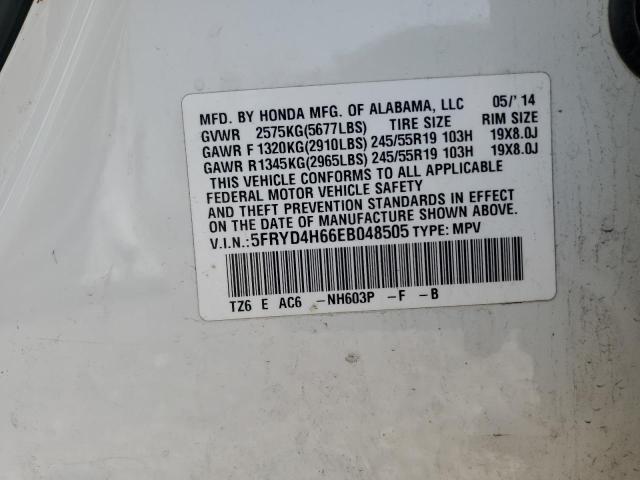5FRYD4H66EB048505 - 2014 ACURA MDX TECHNOLOGY Blanc photo 13