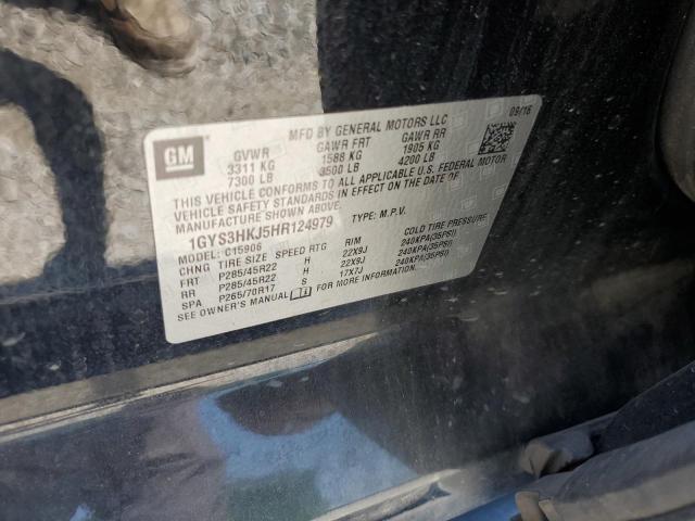 1GYS3HKJ5HR124979 - 2017 CADILLAC ESCALADE ESV LUXURY 黑色 照片 13