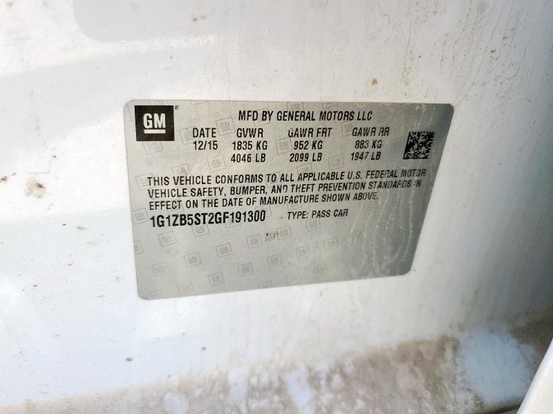 1G1ZB5ST2GF191300 - 2016 CHEVROLET MALIBU LS Blanc photo 12