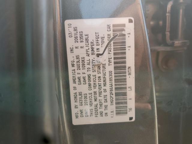 1HGCP2F84AA185300 - 2010 HONDA ACCORD EXL GRAY photo 12