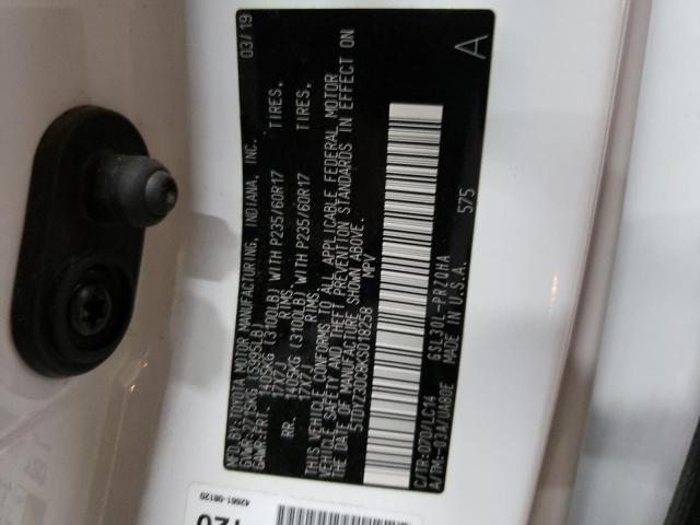 5TDYZ3DC8KS018258 - 2019 TOYOTA SIENNA XLE 白色 照片 13