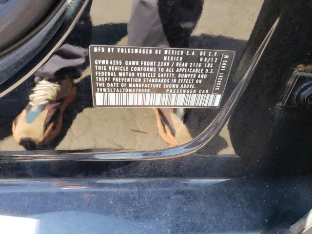 3VW3L7AJ7DM376098 - 2013 VOLKSWAGEN JETTA TDI Чорний фото 12