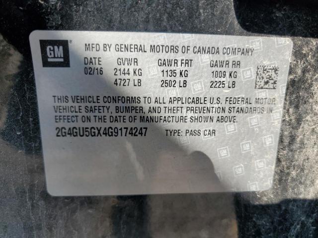 2G4GU5GX4G9174247 - 2016 BUICK REGAL GS BLACK photo 12