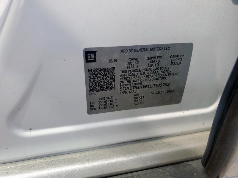 5GAERBKW1LJ103792 - 2020 BUICK ENCLAVE ESSENCE Белый фото 14