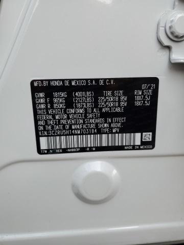 3CZRU5H14NM703184 - 2022 HONDA HR-V SPORT WHITE photo 13