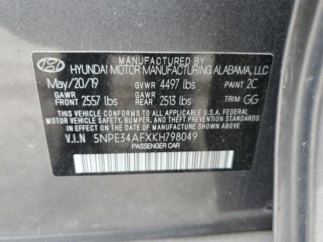 5NPE34AFXKH798049 - 2019 HYUNDAI SONATA LIMITED SILVER photo 12