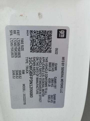 1GCWGBFP3N1206680 - 2022 CHEVROLET EXPRESS G2 Ağ foto 13