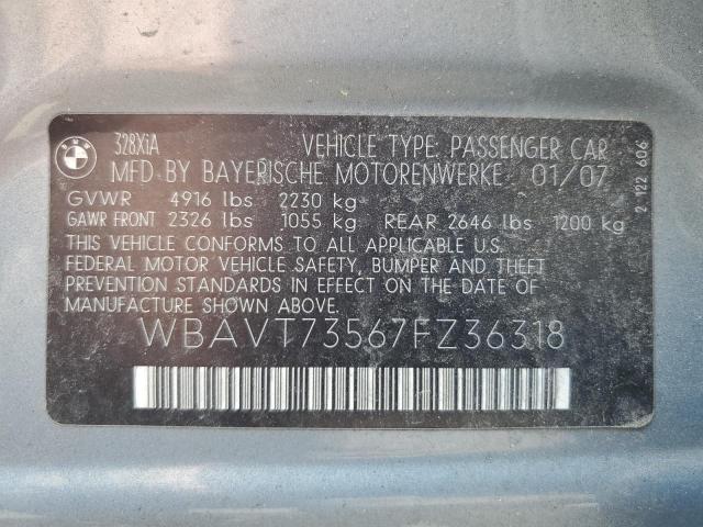 WBAVT73567FZ36318 - 2007 BMW 328 XIT ვერცხლისფერი ფოტო 13