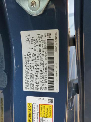 2HGFE4F85SH314422 - 2025 HONDA CIVIC SPORT BLUE photo 12