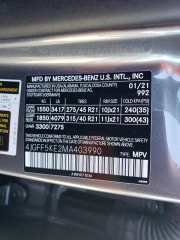 4JGFF5KE2MA403990 - 2021 MERCEDES-BENZ GLS 450 4MATIC GRAY photo 13