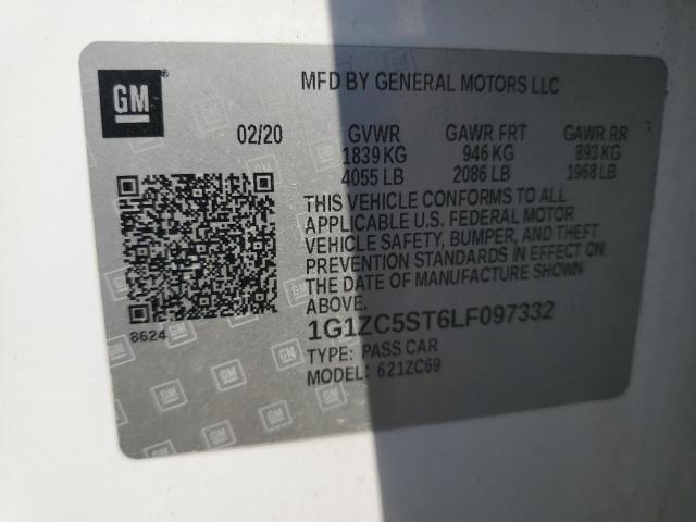 1G1ZC5ST6LF097332 - 2020 CHEVROLET MALIBU LS 白色 照片 12