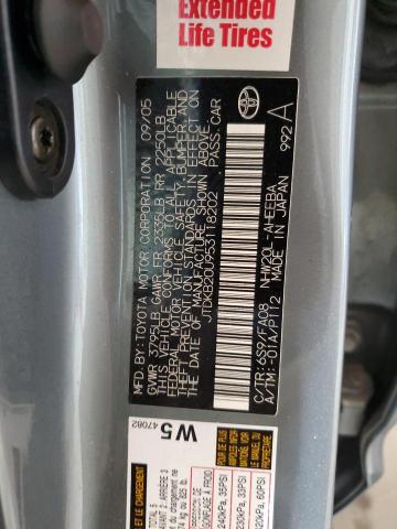 JTDKB20U953118202 - 2005 TOYOTA PRIUS GRAY photo 12