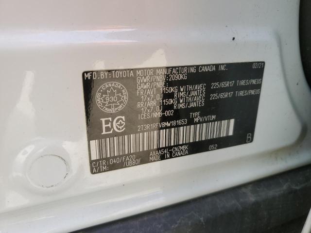 2T3R1RFV8MW181653 - 2021 TOYOTA RAV4 XLE 白色 照片 14
