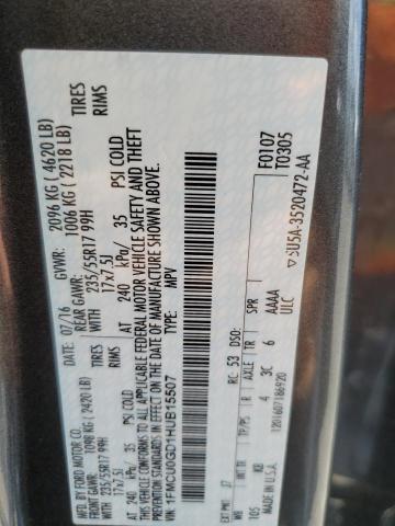 1FMCU0GD1HUB15507 - 2017 FORD ESCAPE SE ნაცრისფერი ფოტო 13