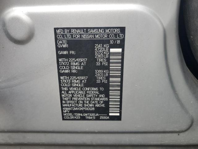 KNMAT2MV0KP510128 - 2019 NISSAN ROGUE S Silber Foto 13