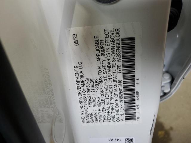 19XFL2H86PE016146 - 2023 HONDA CIVIC SPORT WHITE photo 12