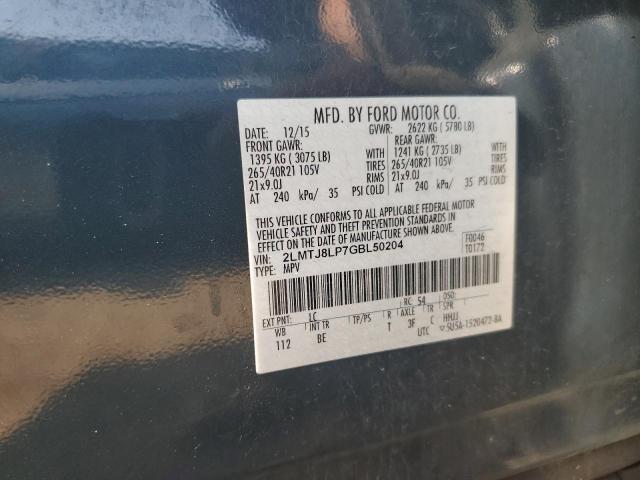 2LMTJ8LP7GBL50204 - 2016 LINCOLN MKX RESERVE Mavi foto 12