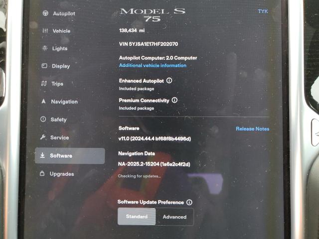 5YJSA1E17HF202070 - 2017 TESLA MODEL S Qara foto 9