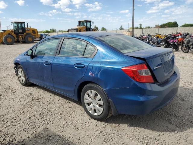 19XFB2F55CE065411 - 2012 HONDA CIVIC LX BLUE photo 2