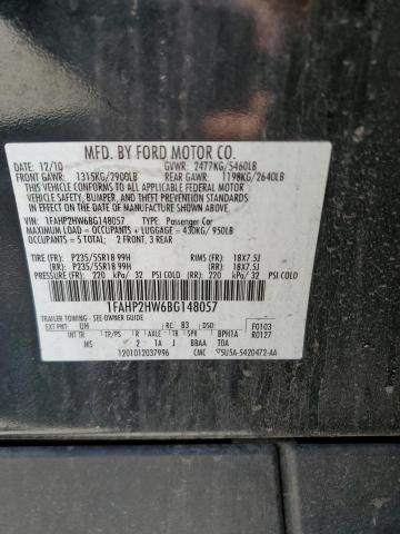 1FAHP2HW6BG148057 - 2011 FORD TAURUS SEL BLACK photo 12