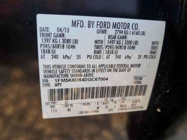 1FM5K8D84DGC67004 - 2013 FORD EXPLORER XLT Qara foto 13