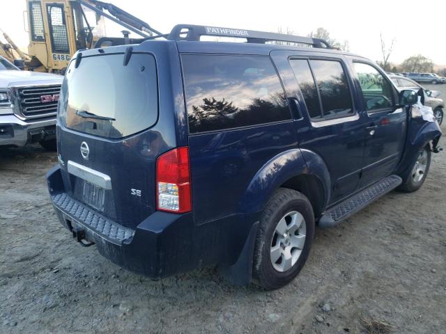 5N1AR18W67C627220 - 2007 NISSAN PATHFINDER LE BLUE photo 4