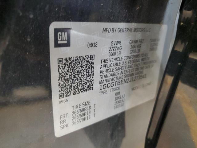 1GCGTBEN2J1273541 - 2018 CHEVROLET COLORADO 黑色 照片 12