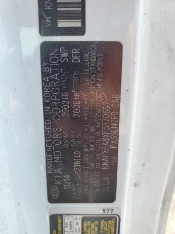 KNAFX6A8XF5370667 - 2015 KIA FORTE EX WHITE photo 12