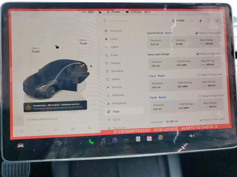 5YJ3E1EB9PF633137 - 2023 TESLA MODEL 3 BLACK photo 9