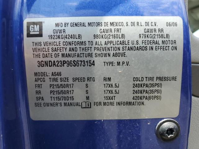 3GNDA23P96S673154 - 2006 CHEVROLET HHR LT BLUE photo 12