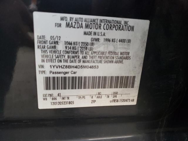 1YVHZ8BH4D5M04853 - 2013 MAZDA 6 SPORT GRAY photo 10