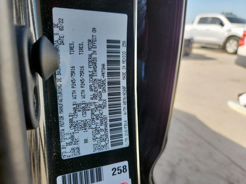 3TMCZ5AN3NM484387 - 2022 TOYOTA TACOMA DOUBLE CAB 黑色 照片 12