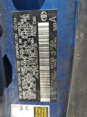 JTKJF5C76GJ023126 - 2016 TOYOTA SCION TC Mavi foto 12