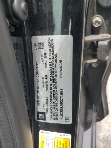 KL8CB6SA0KC712681 - 2019 CHEVROLET SPARK LS BLACK photo 12