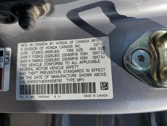 2HKRW1H83HH508760 - 2017 HONDA CR-V EXL Күміс фото 14