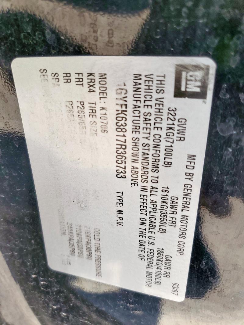 1GYFK63817R365733 - 2007 CADILLAC ESCALADE LUXURY BLACK photo 13