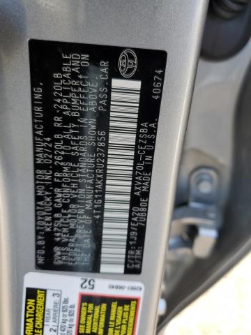 4T1G11AKXRU237856 - 2024 TOYOTA CAMRY SE NIGHT SHADE SILVER photo 12