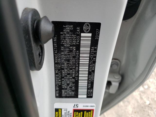 4T1G11BK4PU076464 - 2023 TOYOTA CAMRY SE NIGHT SHADE WHITE photo 13