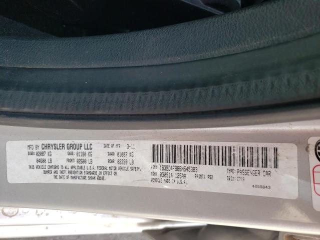 1B3BD4FB8BN545383 - 2011 DODGE AVENGER EXPRESS 银色 照片 12