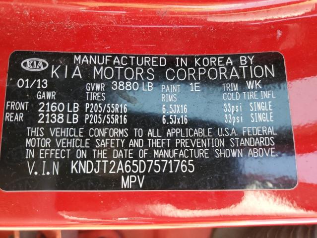 KNDJT2A65D7571765 - 2013 KIA SOUL + GRAY photo 12