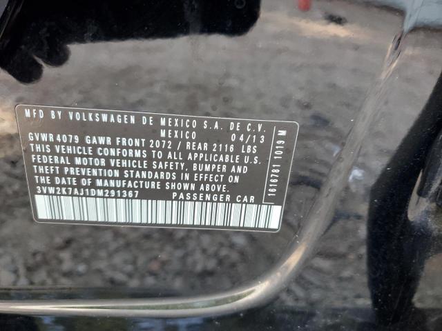 3VW2K7AJ1DM291367 - 2013 VOLKSWAGEN JETTA BASE 黑色 照片 13
