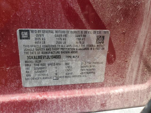 3GKALMEV1JL194683 - 2018 GMC TERRAIN SLE Qırmızı foto 13