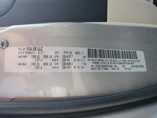 2C4RC1BG4HR747424 - 2017 CHRYSLER PACIFICA TOURING L SILVER photo 13